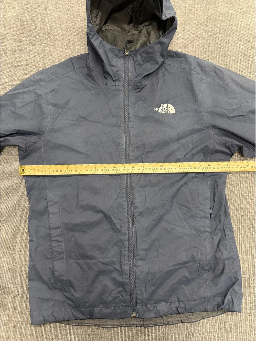 The North Face Men's Medium Hooded Windbreaker Jacket Navy Blue